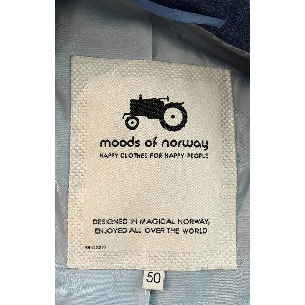 Moods of Norway Blue Men's Wool‎ Sports Blazer Size 50 (US 40)